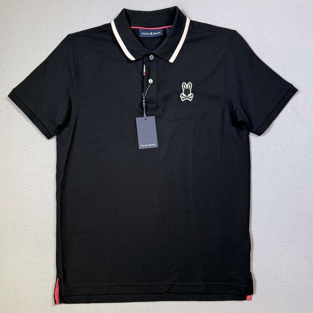 Psycho Bunny Fenley Pique Polo, black 4/small $118
